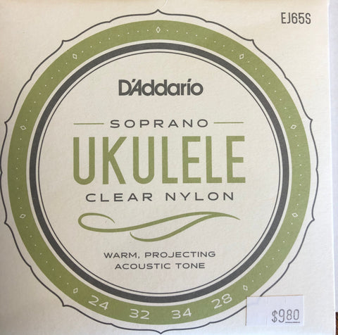 Soprano Ukulele Strings - D'Addario - EJ65S