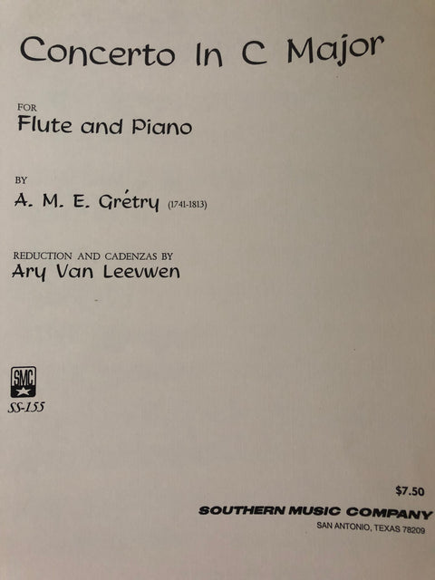 Concerto in C Major for Flute and Piano - Grétry/Leevwen*