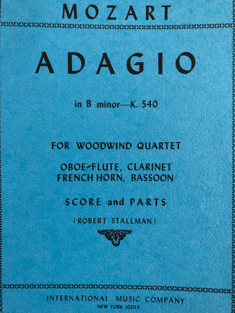 Adagio in B minor - K. 540 - For Woodwind Quartet - Mozart/Stallman