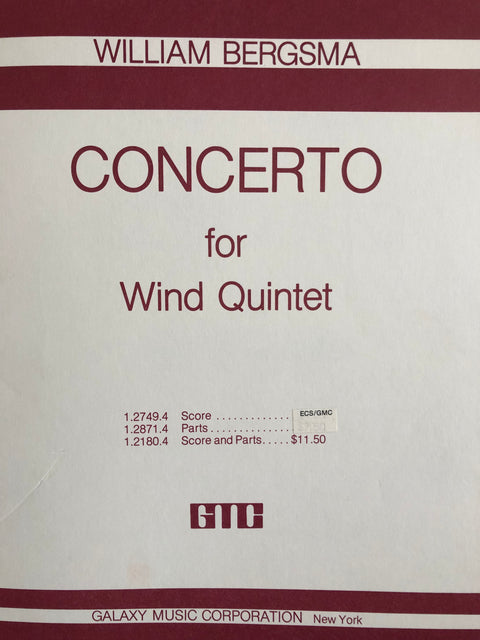 Concerto for Wind Quintet - Bergsma