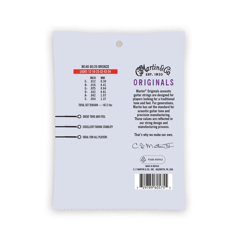 Acoustic Guitar Strings - Martin - MA140 light gague