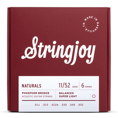 Stringjoy - Naturals - Super Light Acoustic Guitar Strings - SJ-NB1152