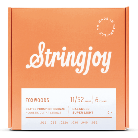 Stringjoy - Foxwoods - Super Light Guage - Acoustic Guitar Strings - SJ-FW1152