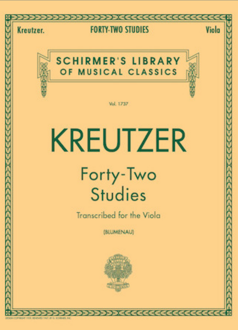 42 Studies Transcribed for the Viola - Kreutzer