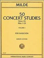 50 Concert Studies - Opus 26 - Nos. 1-25 - Volume I - For Bassoon - Milde/Kovar - H & H Music