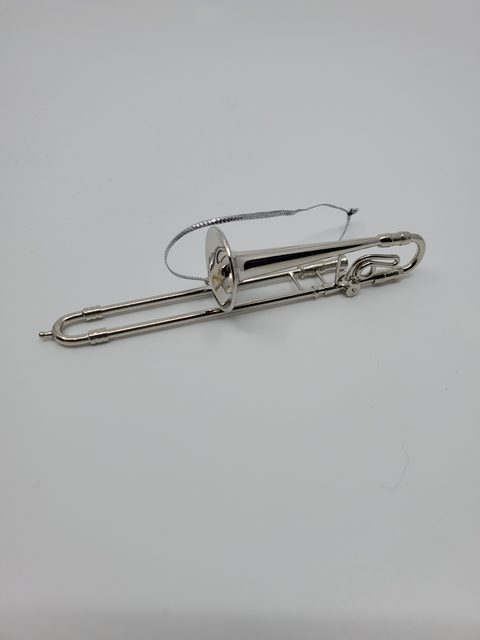 Silver Trombone Ornament