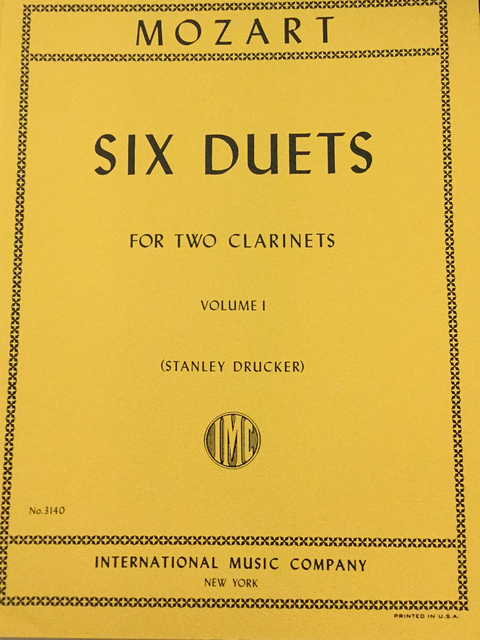 Six Duets for Two Clarinets - Volume I - Mozart/Drucker