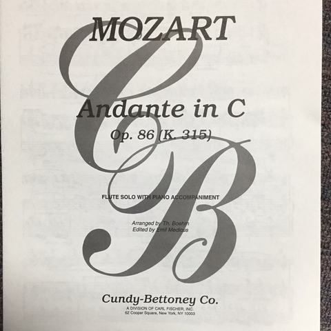 Andante in C, Op. 86 (K.315) - Mozart - CF - Flute & Piano