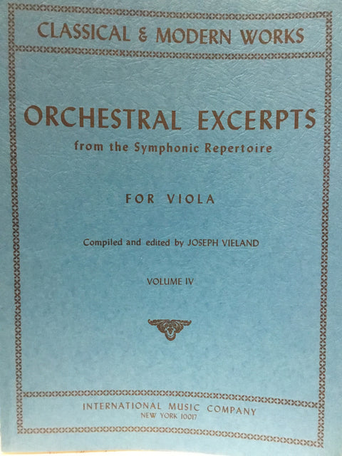 Orchestral Excerpts from the Symphonic Repertoire for Viola - Vieland