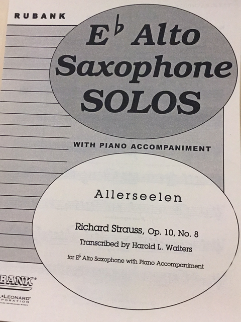 Allerseelen, Op. 10, No. 8 - Saxophone - Strauss/Walters