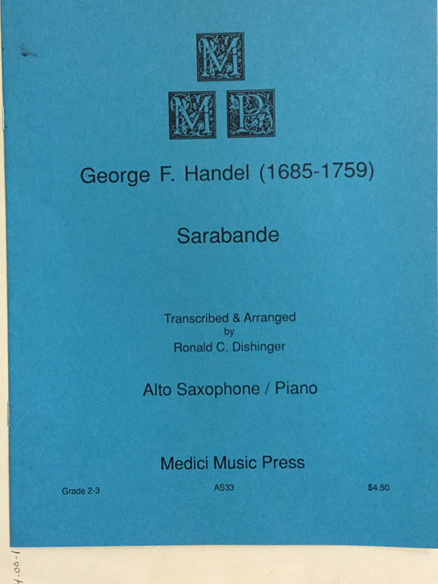 Sarabande - Alto Saxophone - Handel/Dishinger